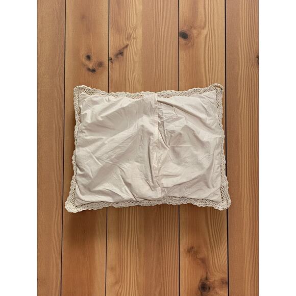 Vintage Crochet Pillow Shams-3 Piece Set-Cotton-Lace-Boho-Farmhouse-Cottagecore - Picture 7 of 8